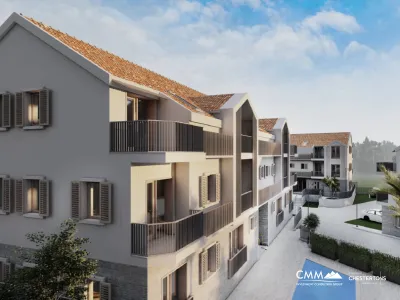 Wohnungen zum Verkauf in Risno in einem neuen Komplex in der Nähe des Meeres